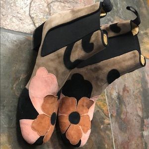 Maliparmi floral leather ankle boots in size 38